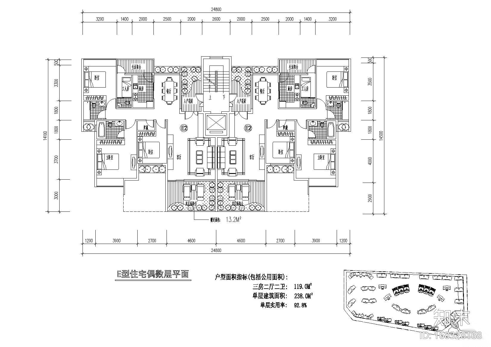 [广东]东江明珠花园西区居住区住宅户型图施工图下载【ID:168328168】