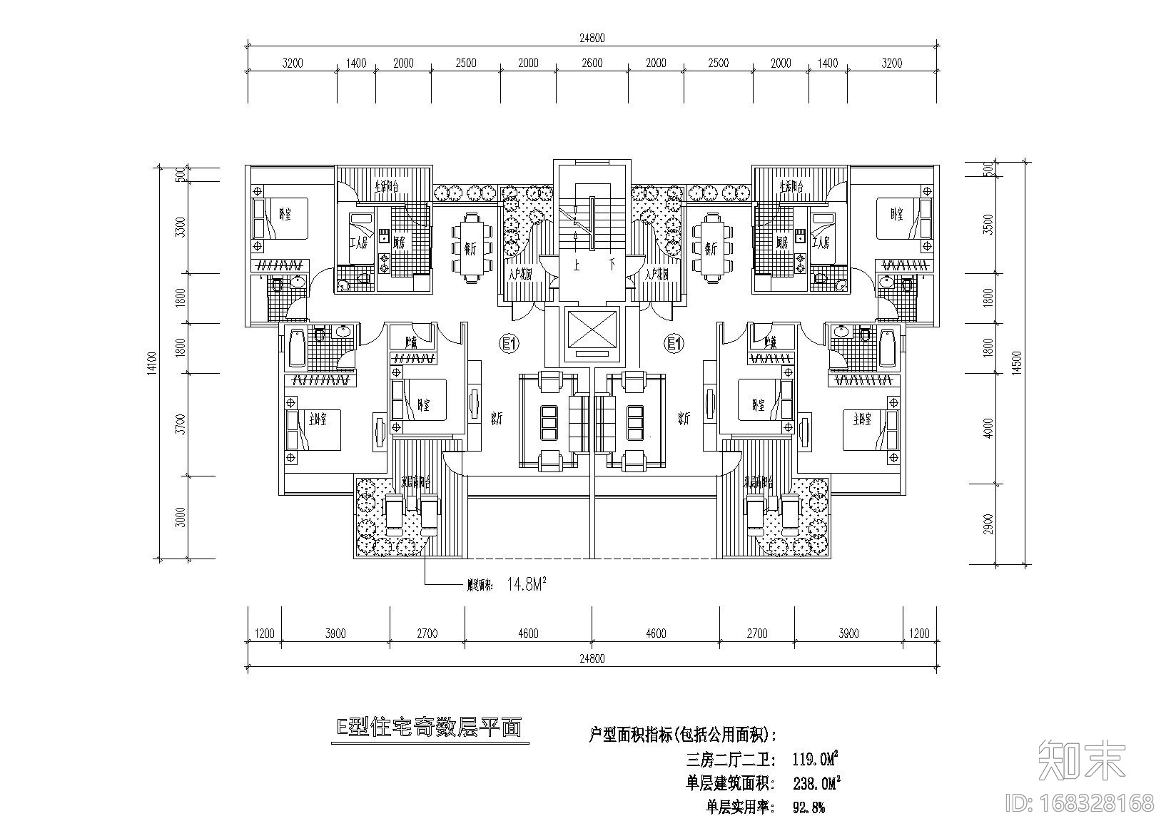 [广东]东江明珠花园西区居住区住宅户型图施工图下载【ID:168328168】