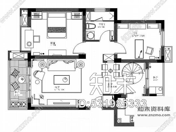 施工图江苏高档叠层双层别墅室内设计CAD施工图cad施工图下载【ID:531985333】