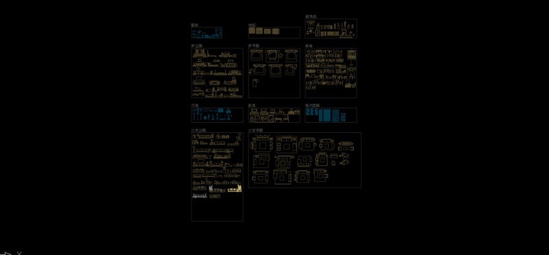 CAD现代室内元素图库大全施工图下载【ID:149662120】