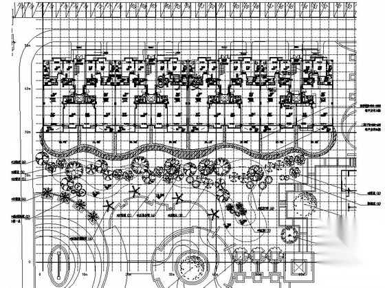[都江堰]高档住宅小区中庭庭院植物配置施工图施工图下载【ID:161074155】
