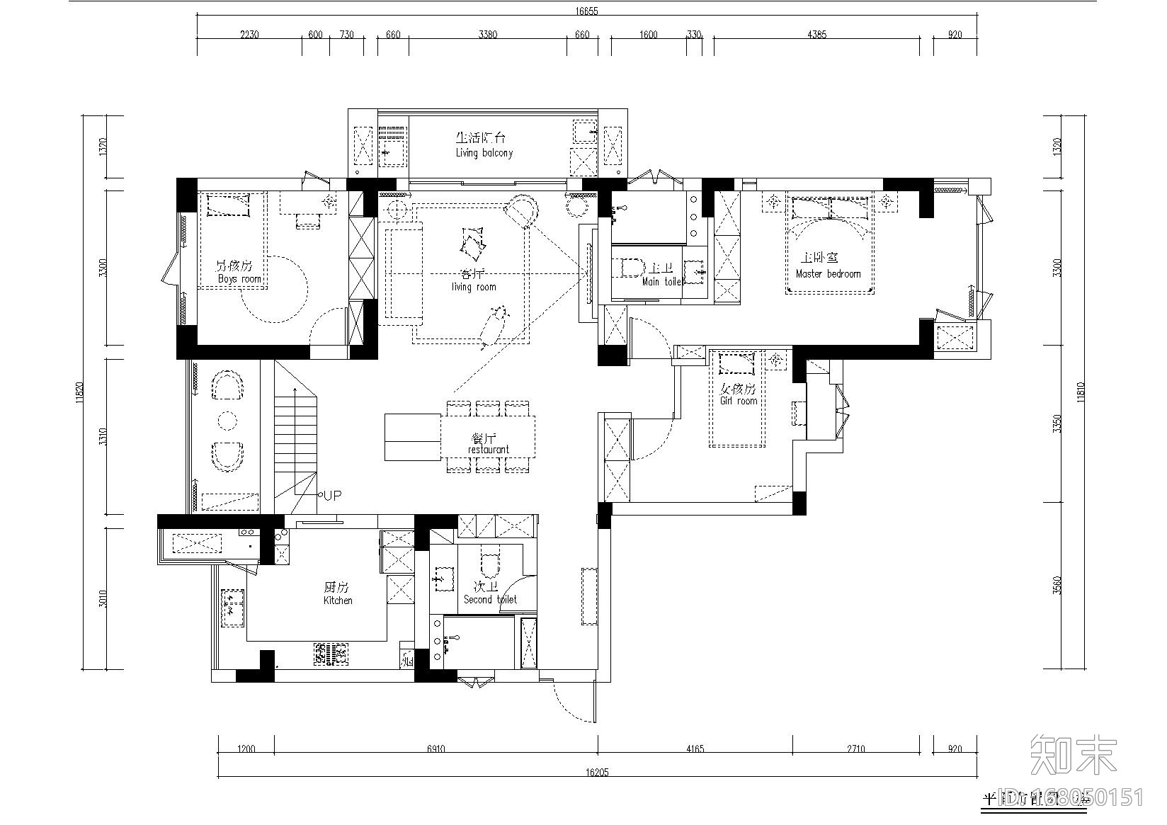 [浙江]245㎡杭州现代简约住宅施工图_效果图施工图下载【ID:168050151】