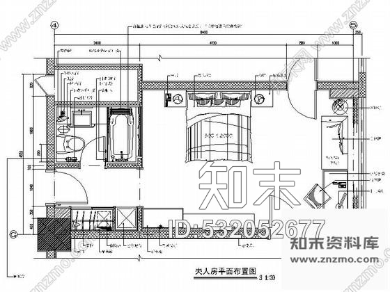 施工图某总统套房夫人房室内装修施工图cad施工图下载【ID:532052677】