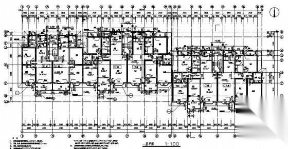 某六层住宅楼建筑施工图cad施工图下载【ID:149802158】