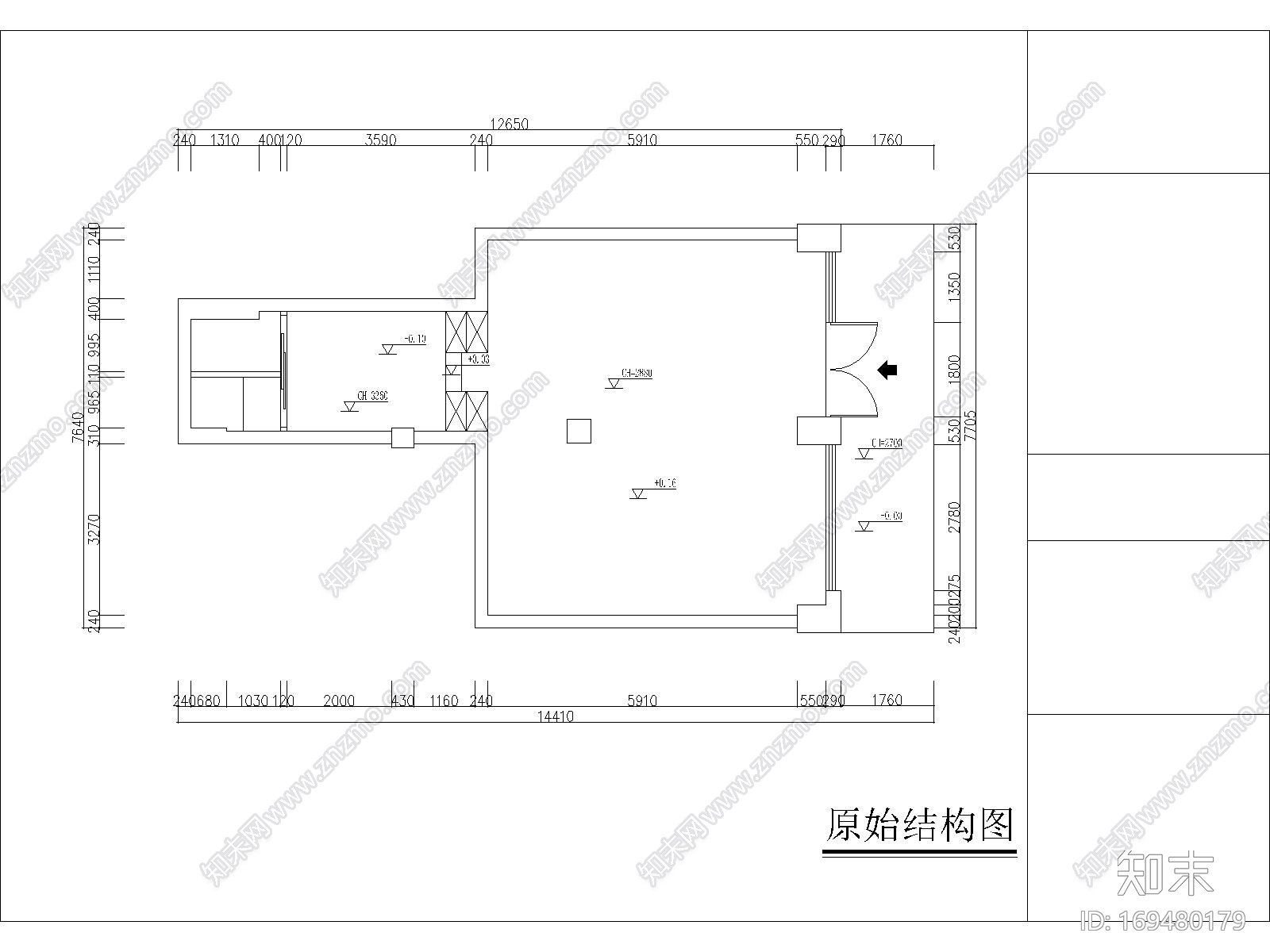 美发店施工图cad施工图下载【ID:169480179】