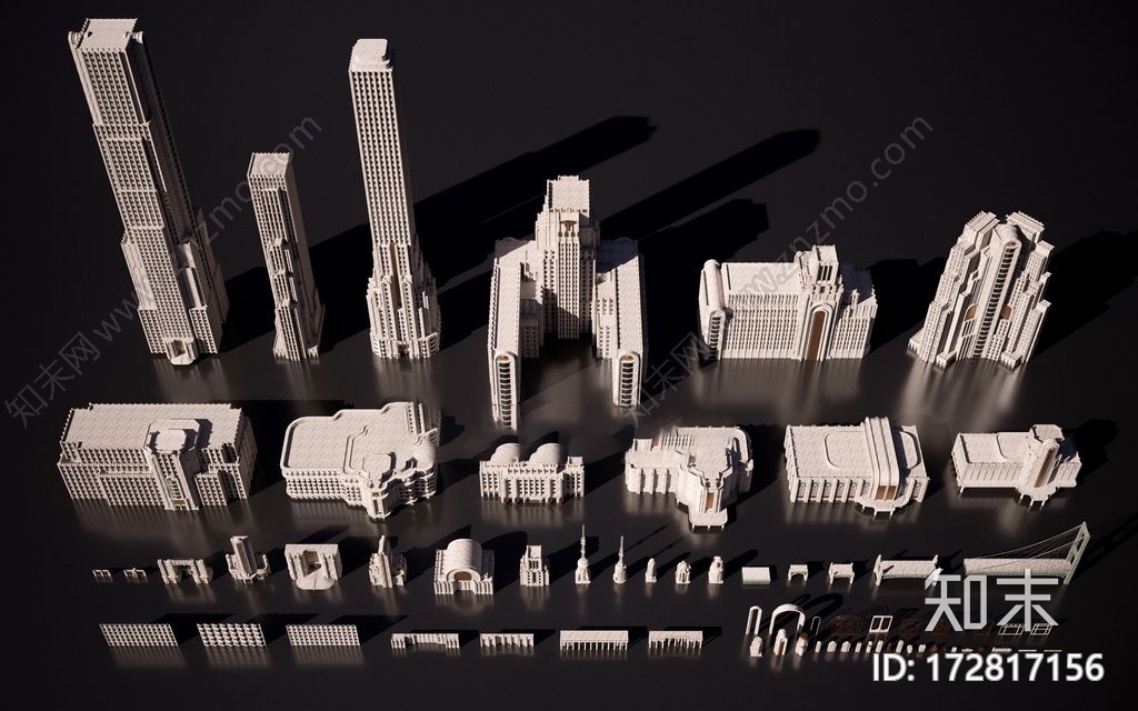 欧式复古大桥CG模型下载【ID:172800193】