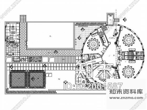 施工图江苏某商业街餐饮会所室内装修施工图含效果cad施工图下载【ID:532001587】