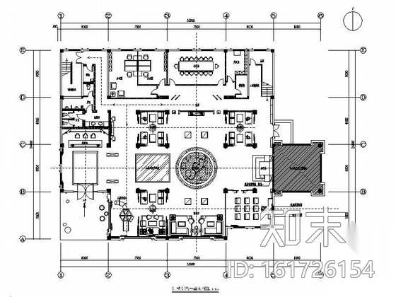 [郑州]金碧辉煌售楼处室内施工图（含电气系统及材料表）施工图下载【ID:161726154】