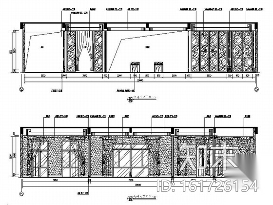 [郑州]金碧辉煌售楼处室内施工图（含电气系统及材料表）cad施工图下载【ID:161726154】