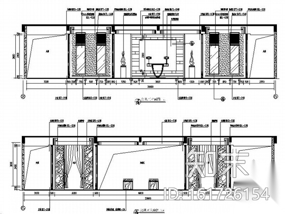 [郑州]金碧辉煌售楼处室内施工图（含电气系统及材料表）cad施工图下载【ID:161726154】