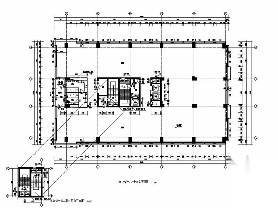 [深圳]十九层现代风格办公楼建筑施工图（经典立面）cad施工图下载【ID:167507101】