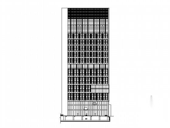 [深圳]十九层现代风格办公楼建筑施工图（经典立面）cad施工图下载【ID:167507101】