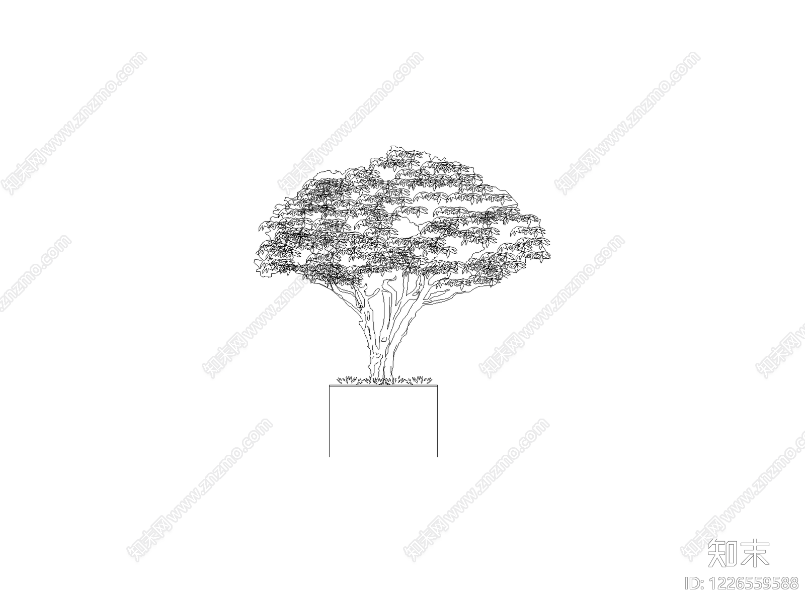 种绿植盆栽图块cad施工图下载【ID:1226559588】