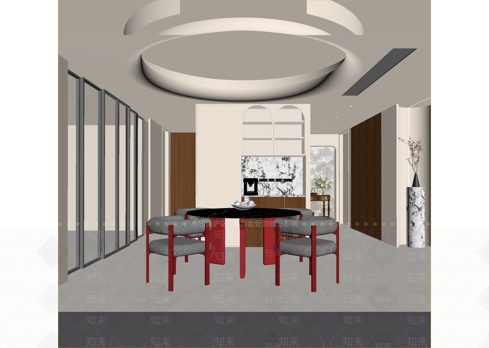 法式家居餐厅3D模型下载【ID:1215152935】