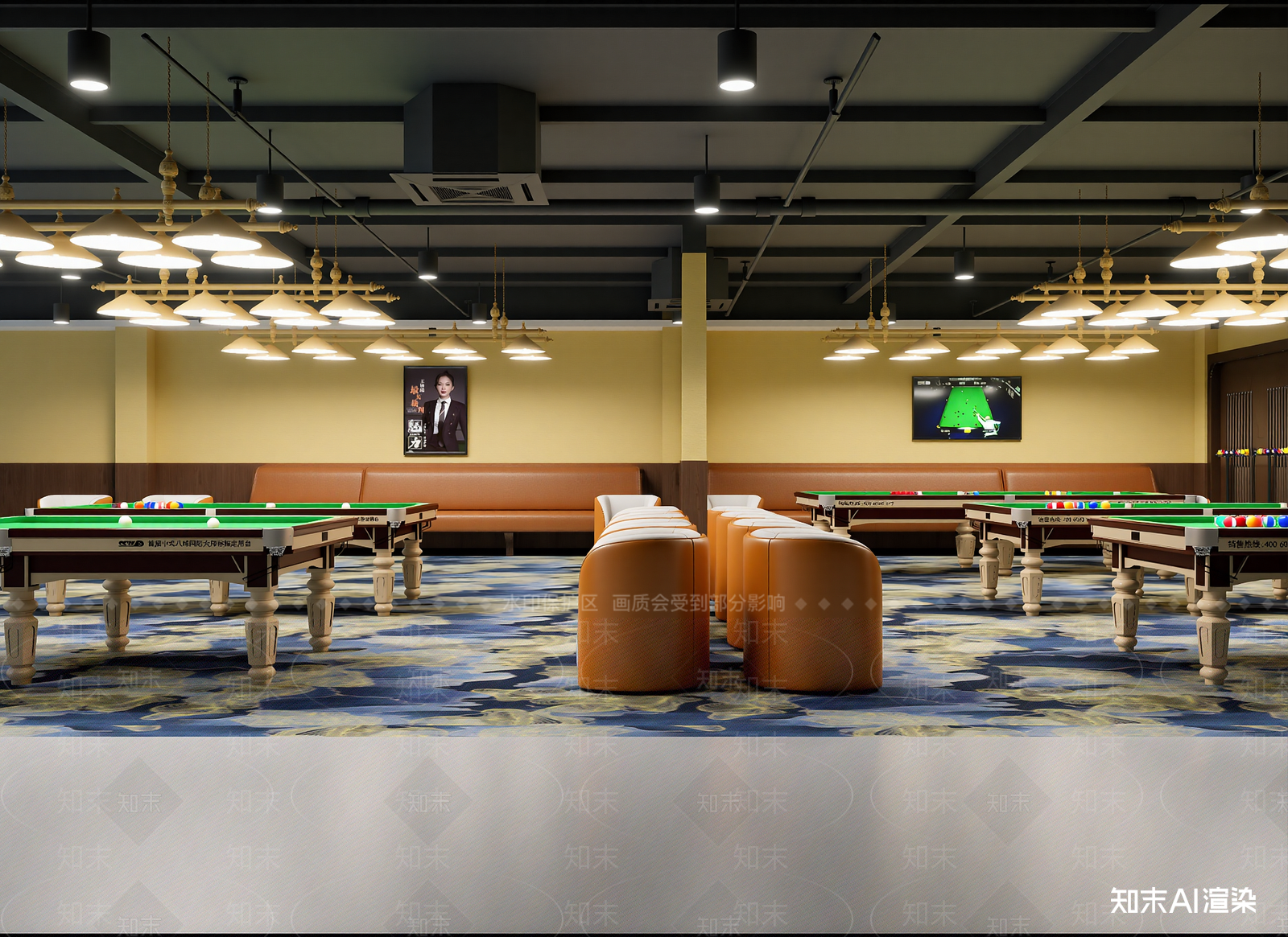 现代台球室3D模型下载【ID:1214248582】