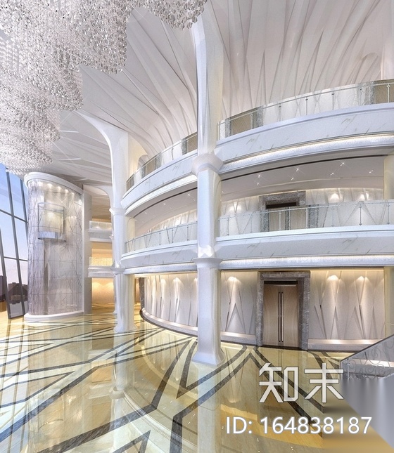 [江苏]某剧院大剧场后厅施工图（含效果）cad施工图下载【ID:164838187】