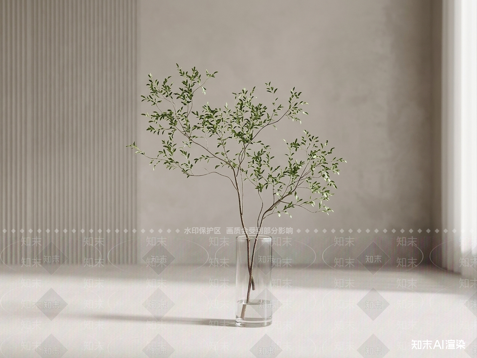 细枝艺术绿植灌木3D模型下载【ID:1227336851】