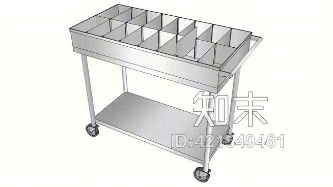 现代不锈钢药房桌SU模型下载【ID:421549461】