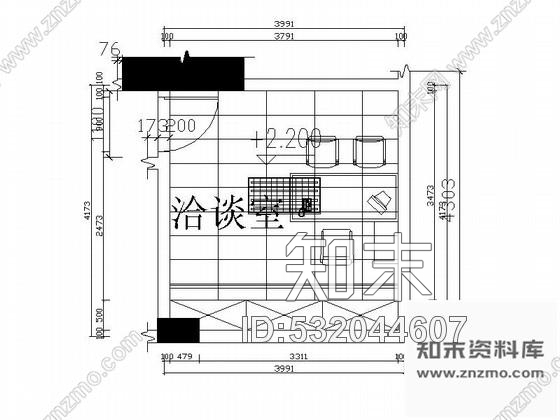 施工图深圳某商务酒店洽谈室装修图cad施工图下载【ID:532044607】