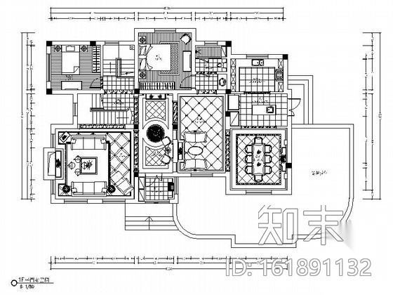 [江苏]某豪华三层别墅室内设计施工图cad施工图下载【ID:161891132】