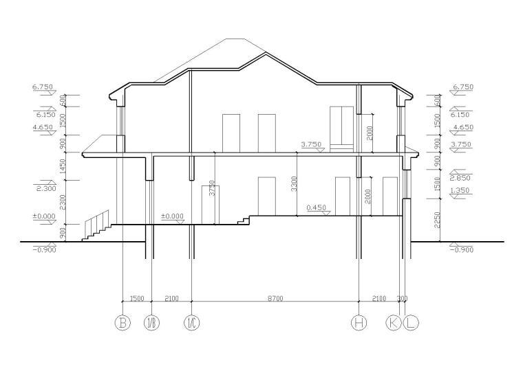 欧式风格独栋别墅建筑施工图（CAD）cad施工图下载【ID:149889106】