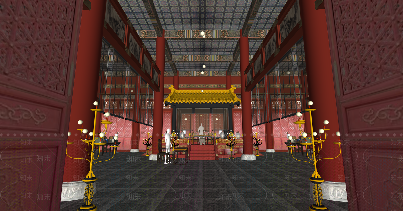 中式寺庙建筑SU模型下载【ID:1215203466】