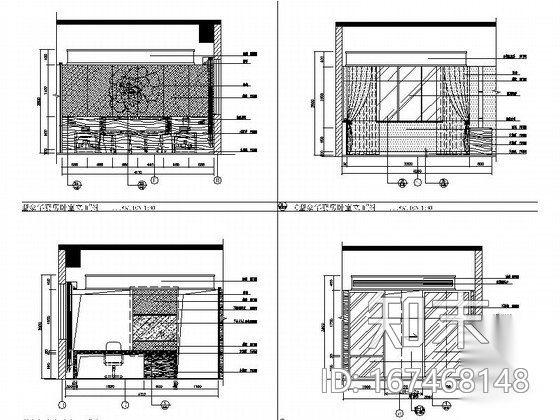 [重庆]现代简约四星级酒店商务套房装修施工图cad施工图下载【ID:167468148】