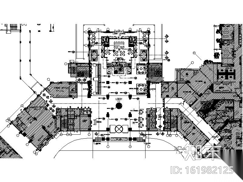 [成都]某大酒店大堂室内装修图cad施工图下载【ID:161982125】