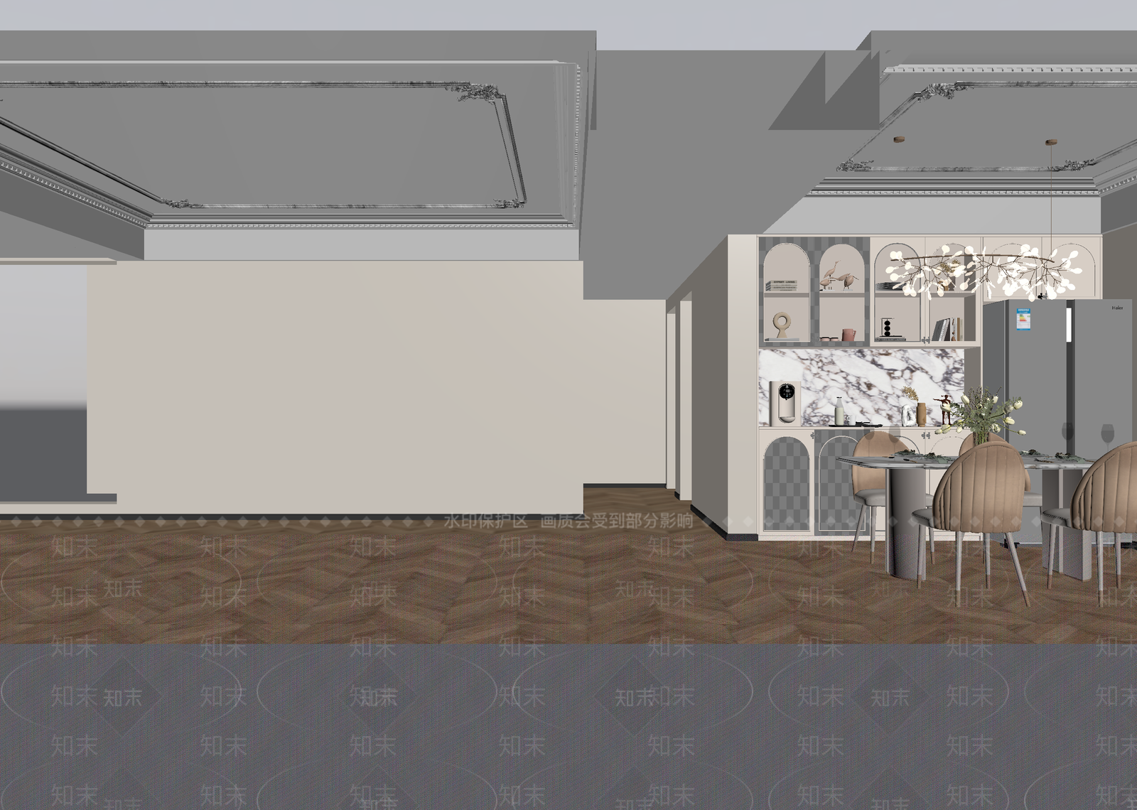 法式客餐厅3D模型下载【ID:1214805325】