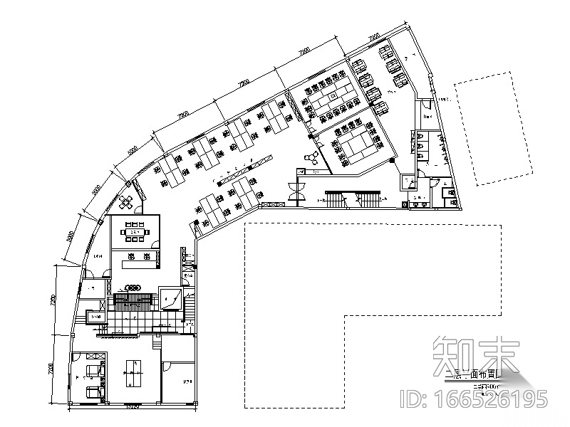 某汽车现代风格办公室设计施工图（含效果图)cad施工图下载【ID:166526195】