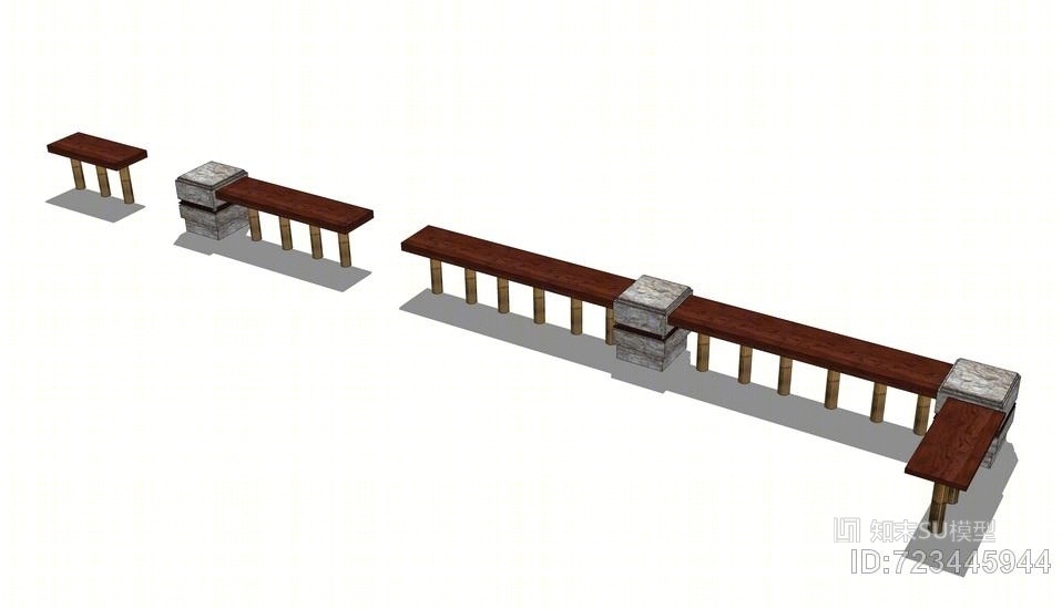 户外坐凳SU模型下载【ID:723445944】