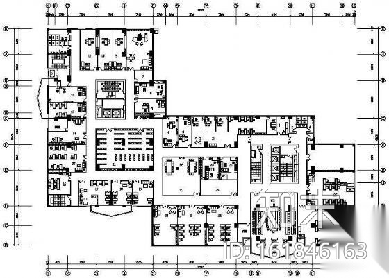 四川某大厦办公室装修图cad施工图下载【ID:161846163】