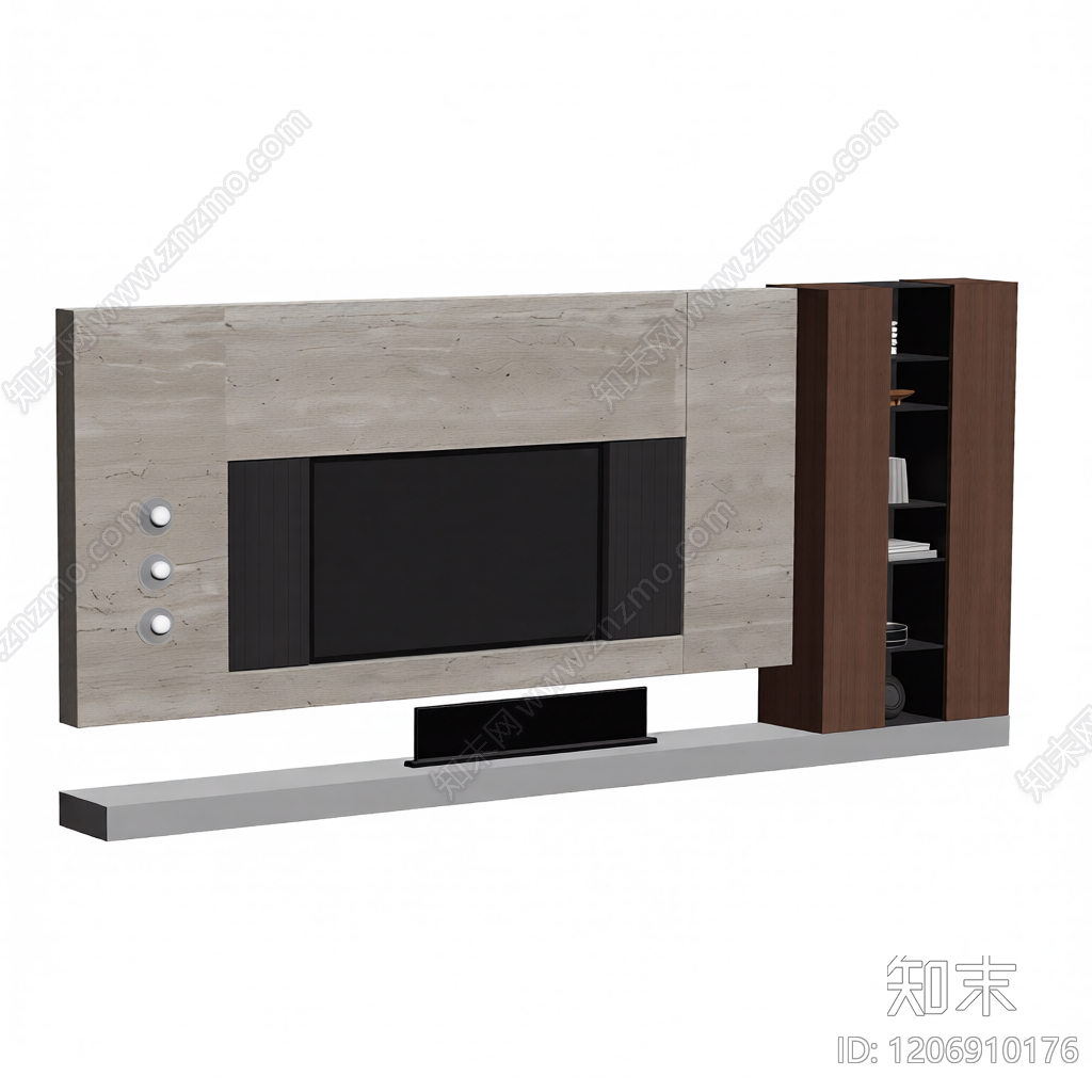 电视墙组合柜体3D模型下载【ID:1206910176】