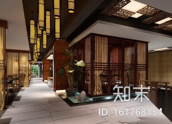 [成都]某中式火锅餐厅室内装修施工图（含效果）施工图下载【ID:161768154】