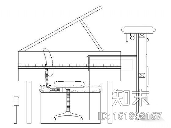 钢琴平立面图块cad施工图下载【ID:161892167】