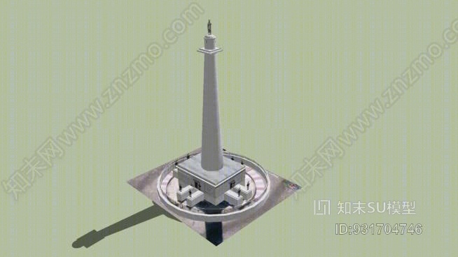 华盛顿纪念碑（巴尔的摩）SU模型下载【ID:931704746】