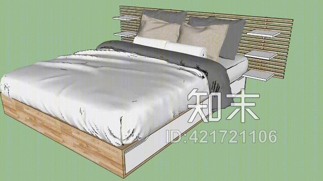 宜家Madiar床+床头板160X220SU模型下载【ID:421721106】
