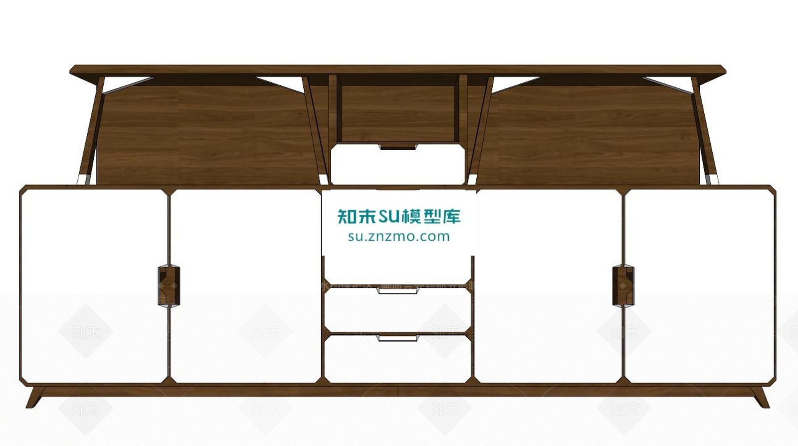 北欧边柜SU模型下载【ID:160124235】