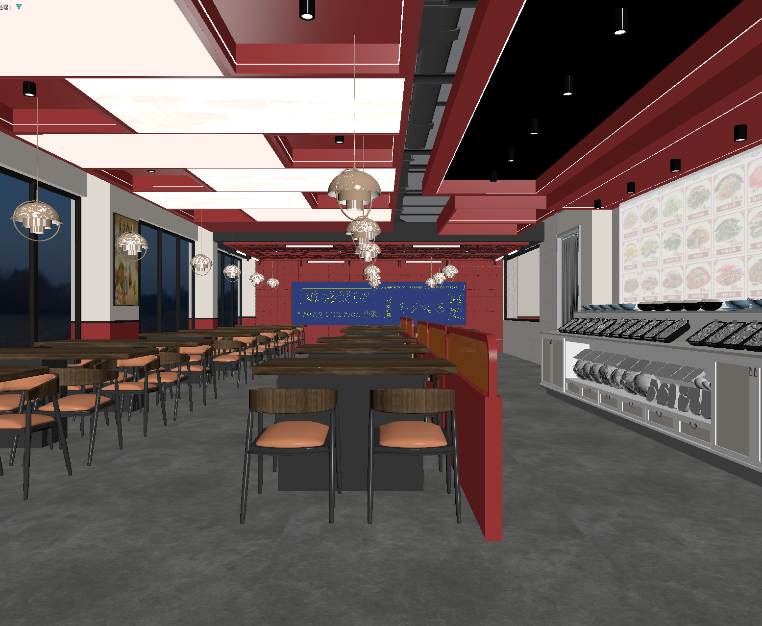 工业风火锅店3D模型下载【ID:1214357271】