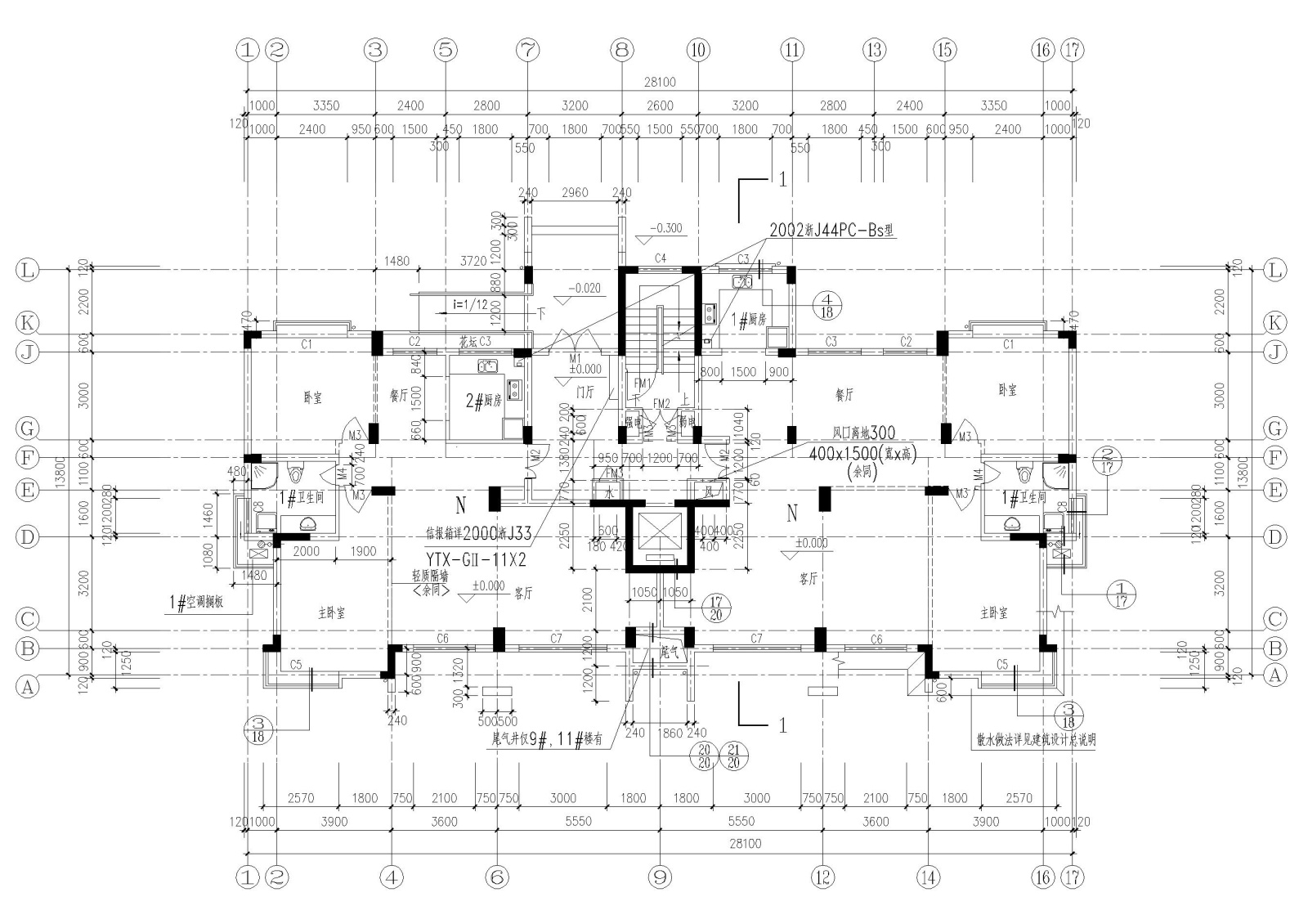 某十三层高层住宅楼建筑施工图施工图下载【ID:160580111】