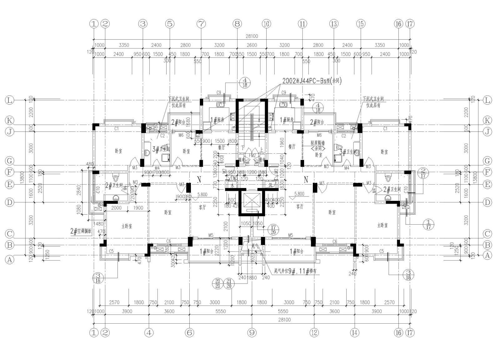 某十三层高层住宅楼建筑施工图施工图下载【ID:160580111】