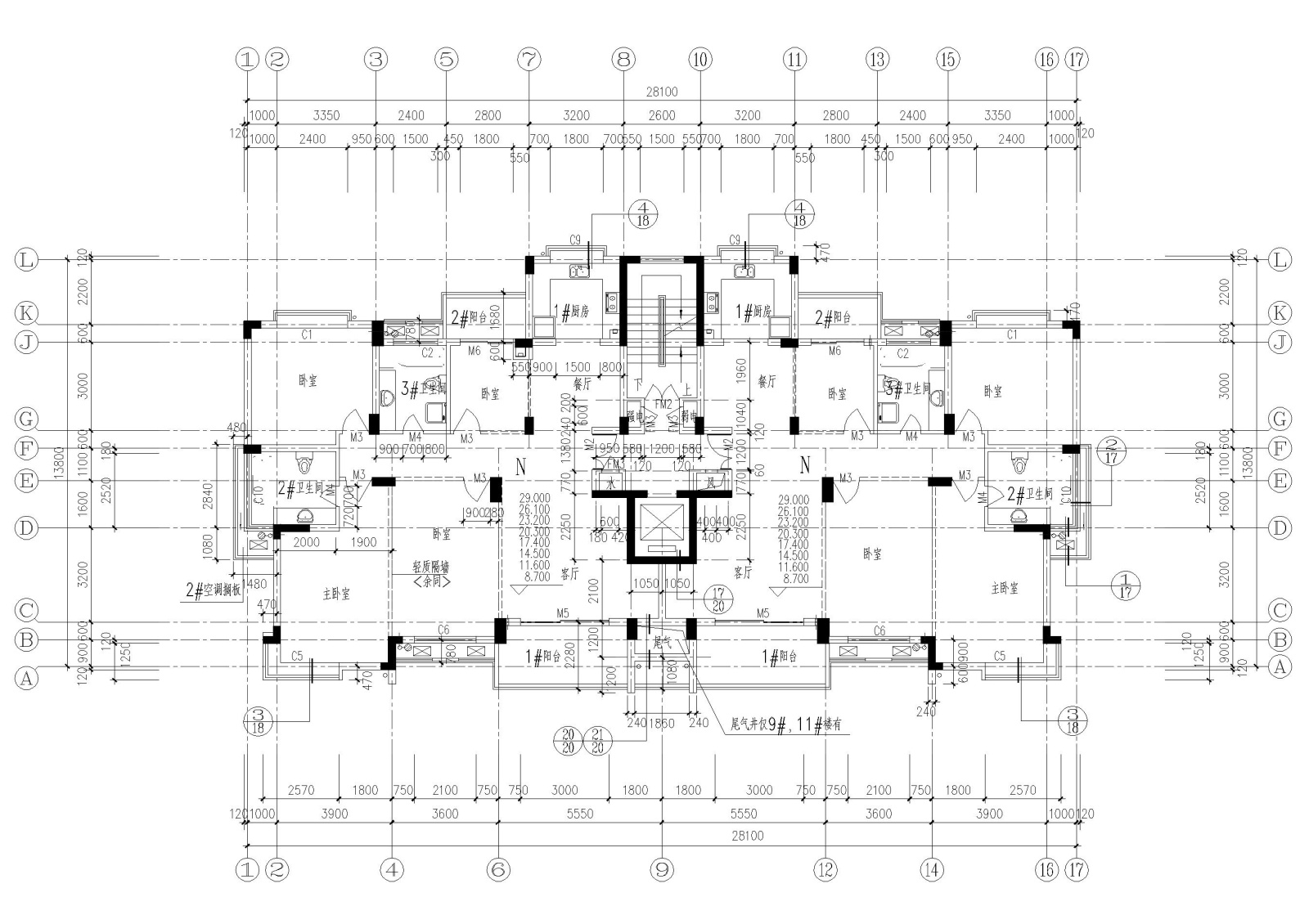 某十三层高层住宅楼建筑施工图施工图下载【ID:160580111】