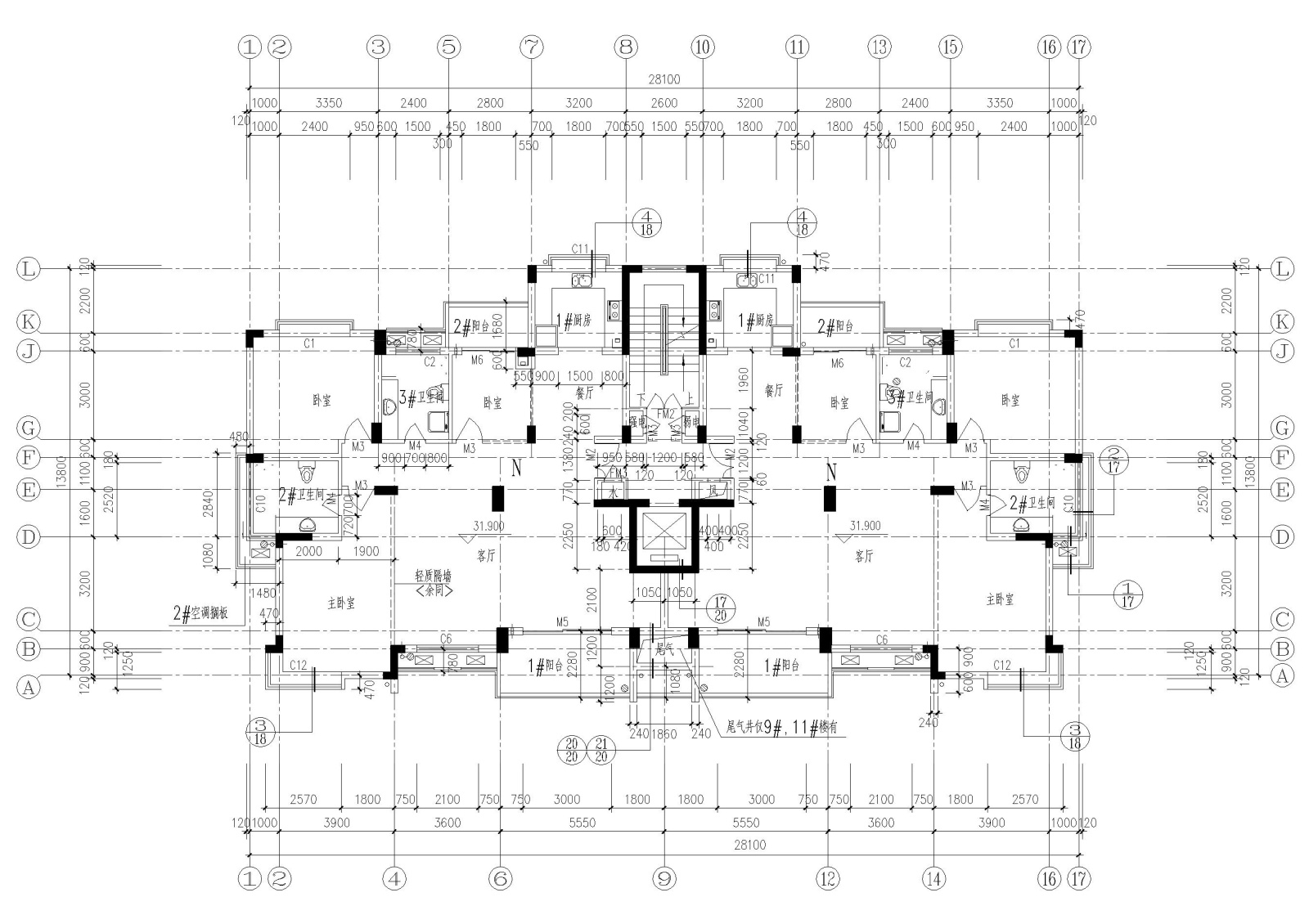 某十三层高层住宅楼建筑施工图施工图下载【ID:160580111】