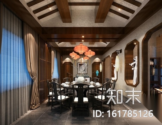 [原创]中式复古风格茶餐私人会所室内施工图（推荐！）cad施工图下载【ID:161785126】