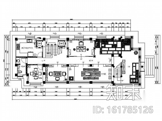 [原创]中式复古风格茶餐私人会所室内施工图（推荐！）cad施工图下载【ID:161785126】