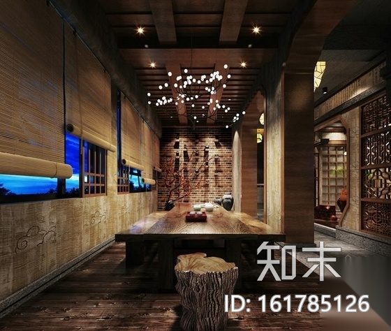 [原创]中式复古风格茶餐私人会所室内施工图（推荐！）cad施工图下载【ID:161785126】