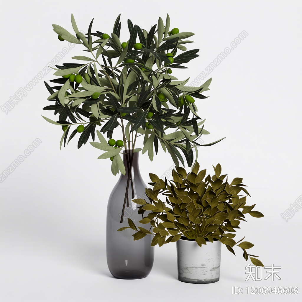 盆栽植物组合3D模型下载【ID:1206946608】