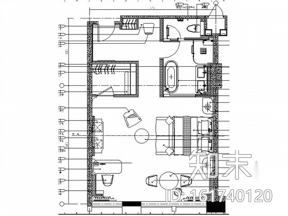 [浙江]现代简约酒店客房精装修CAD施工图cad施工图下载【ID:161740120】