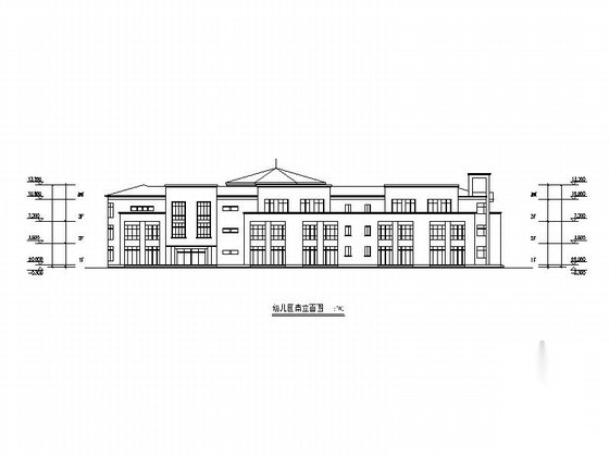 某欧式风格3层幼儿园建筑方案图（含效果图）cad施工图下载【ID:165930148】