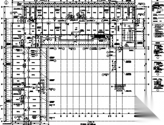 某三层学生宿舍（L形）建筑设计施工图cad施工图下载【ID:165937108】